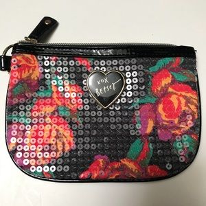 Betsey Johnson key ring change purse/wallet